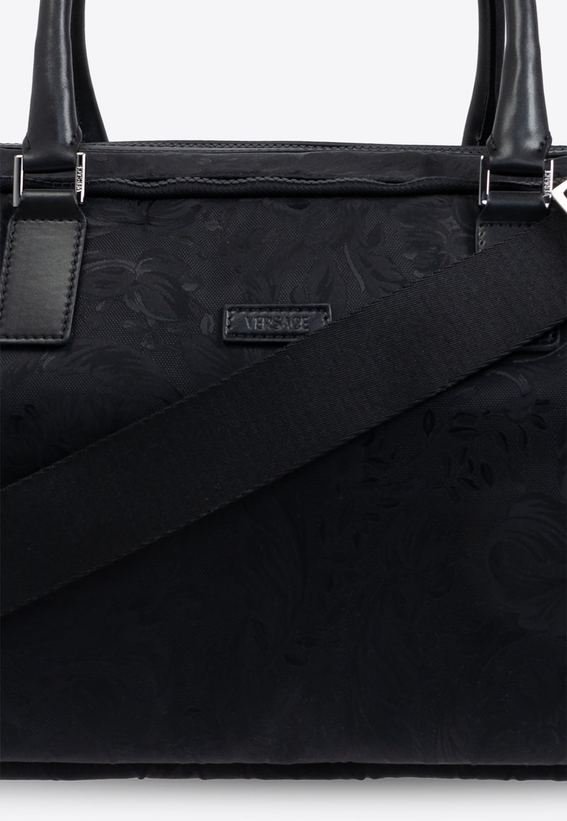 Versace Barocco Jacquard Duffel Bag Black 1014519 1A08705-1B00E