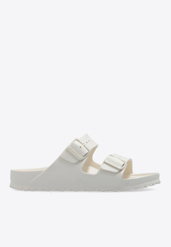 Birkenstock Arizona Essentials Two-Strap Slides White 1027384 0-EGGSHELL