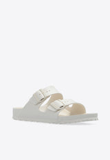 Birkenstock Arizona Essentials Two-Strap Slides White 1027384 0-EGGSHELL