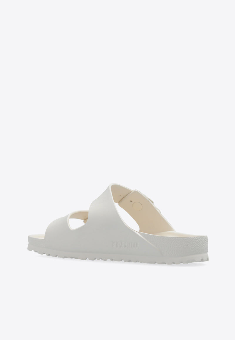 Birkenstock Arizona Essentials Two-Strap Slides White 1027384 0-EGGSHELL