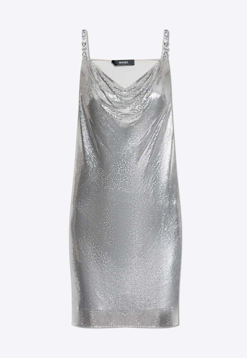 Metallic Mesh Mini Slip Dress – THAHAB KW - Main Image