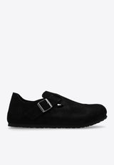 Birkenstock London Suede Buckled Loafers Black 1028103 0-BLACK