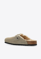 Birkenstock Boston Shearling Buckled Clogs Beige 1028289 0-TAUPE