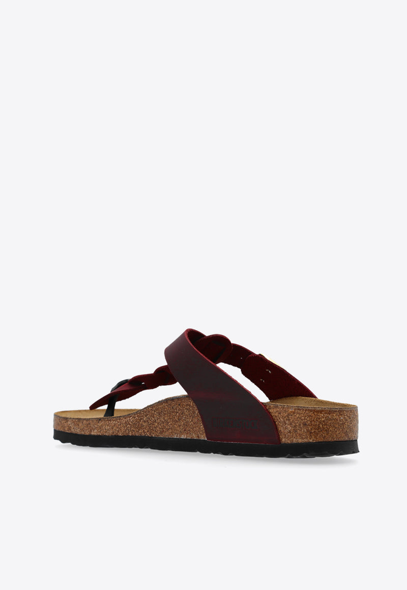 Birkenstock Gizeh Braided Leather Thong Sandals Bordeaux 1027930 0-ZINFANDEL