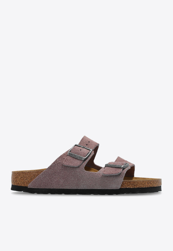 Birkenstock Arizona Two-Strap Suede Slides Purple 1028360 0-FADED PURPLE