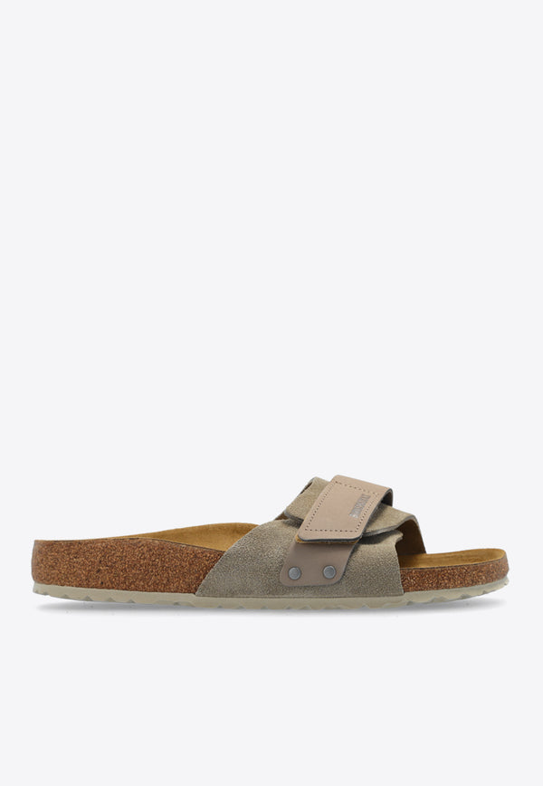 Birkenstock Oita Logo-Embossed Suede Slides Beige 1028056 0-TAUPE