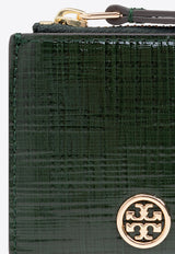 Tory Burch Robinson Crosshatched Zip Cardholder Green 158691 0-300