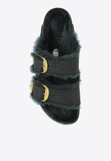 Birkenstock Arizona Big Buckle Shearling Slides Green 1028070 0-THYME