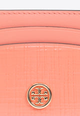 Tory Burch Robinson Crosshatched Leather Cardholder Coral 154922 0-650