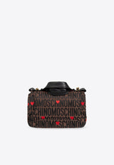 Moschino Logo Monogram Biker Crossbody Bag Brown 2426M A7437 8269-4103