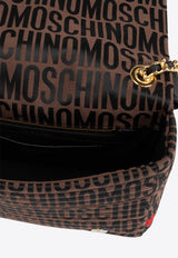 Moschino Logo Monogram Biker Crossbody Bag Brown 2426M A7437 8269-4103