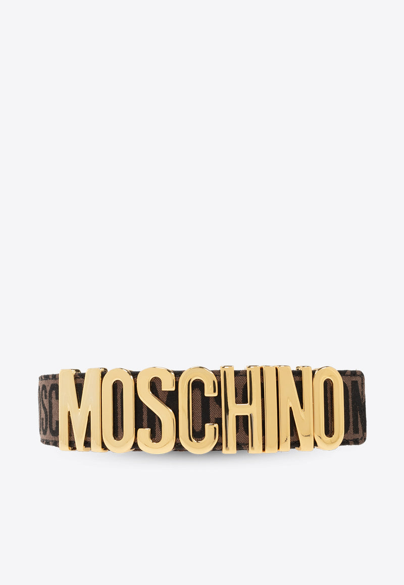 Moschino Logo Lettering Leather Belt Brown 2426M A8009 8269-3103