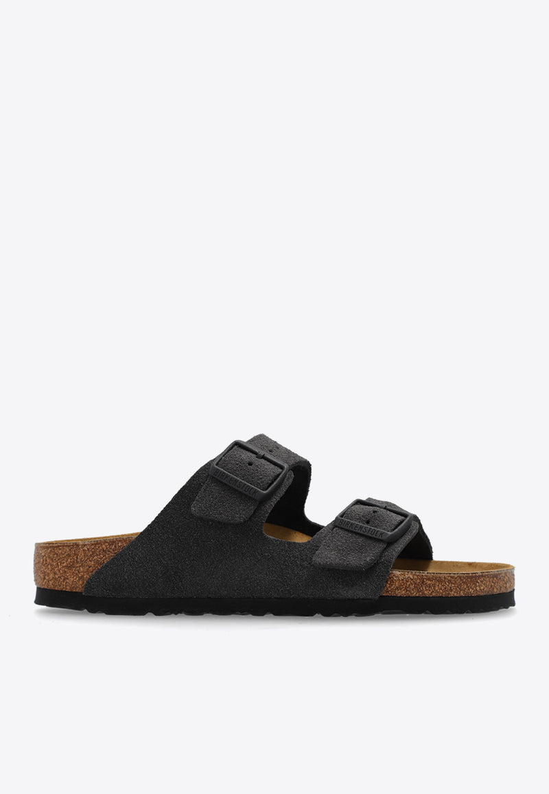 Birkenstock Arizona Buckle Suede Slides  Gray 1028592 0-VELVET GREY