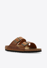 Birkenstock Arizona Leather Slides Brown 1028401 0-COGNAC