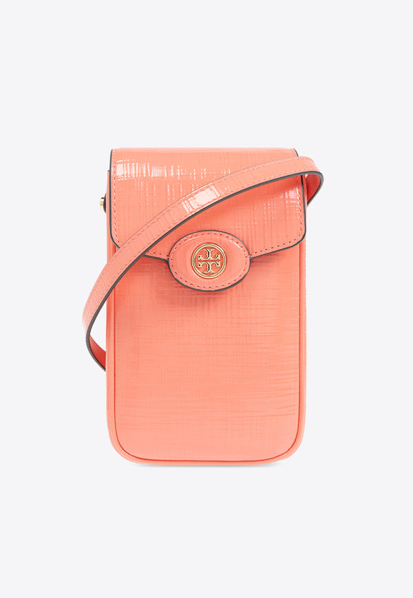 Tory Burch Robinson Crosshatched Phone Holder Coral 158824 0-650