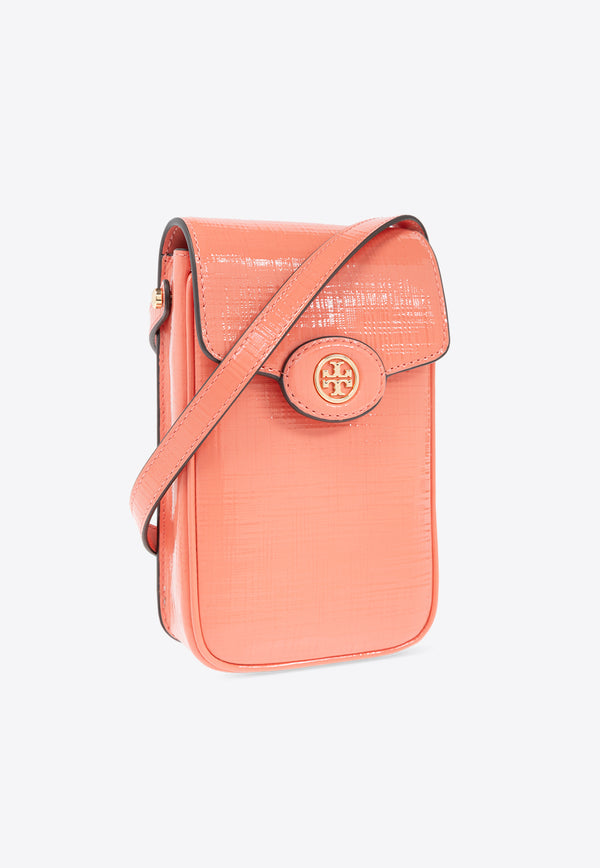 Tory Burch Robinson Crosshatched Phone Holder Coral 158824 0-650