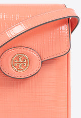 Tory Burch Robinson Crosshatched Phone Holder Coral 158824 0-650