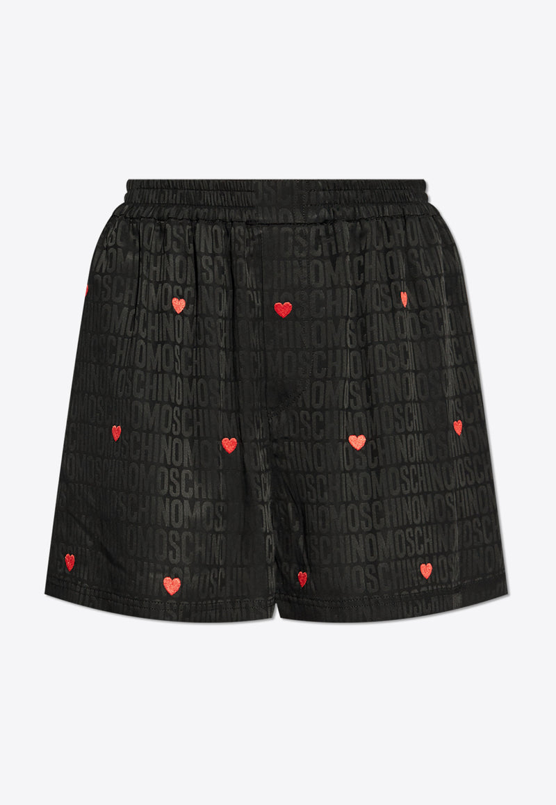 Moschino Monogram Jacquard Mini Shorts Black 242EM A0329 7748-2555