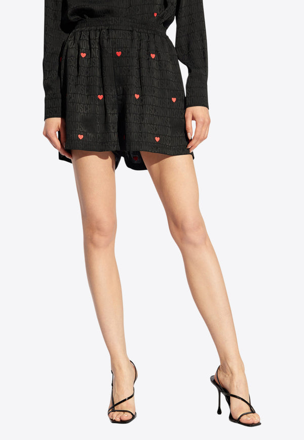 Moschino Monogram Jacquard Mini Shorts Black 242EM A0329 7748-2555