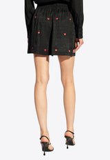 Moschino Monogram Jacquard Mini Shorts Black 242EM A0329 7748-2555