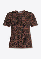 Moschino Monogram Jacquard Knit Top Brown 242EM A0903 7700-1103