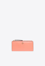 Tory Burch Robinson Crosshatched Leather Slim Wallet Coral 154915 0-650