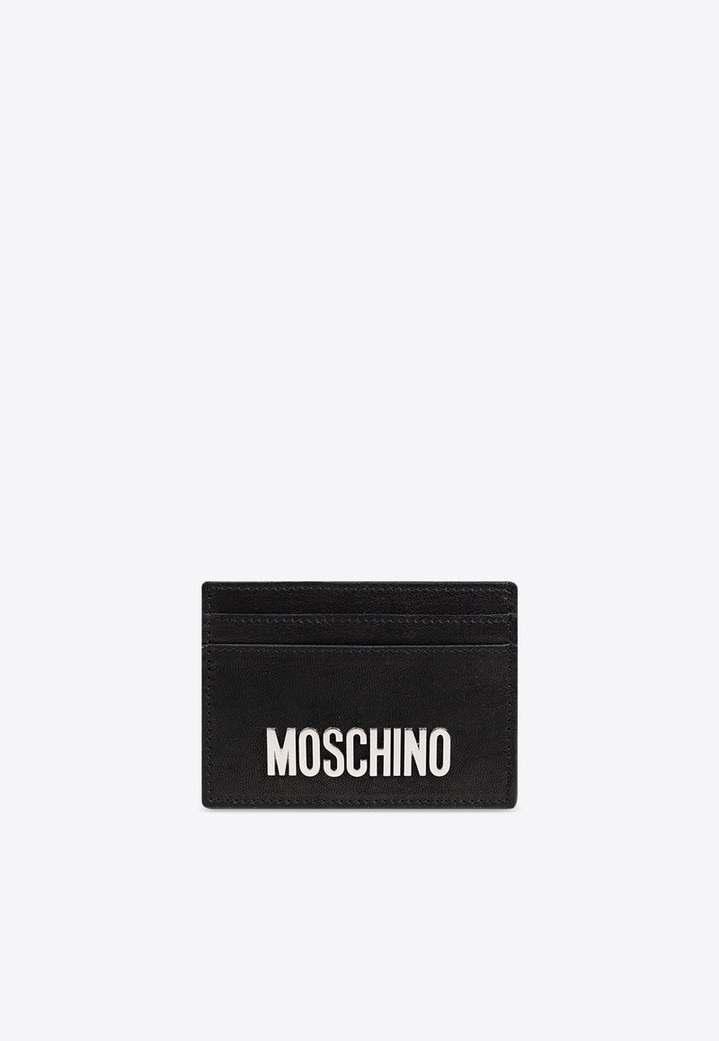 Moschino Logo Print Leather Cardholder Black 242Z2 A8125 8015-0555