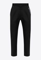 Moschino Logo Embroidered Tailored Pants Black 242ZR A0335 7020-1555