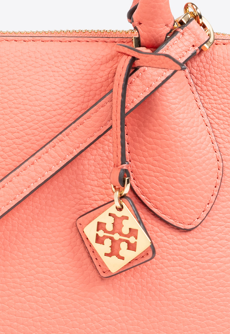 Tory Burch Mini Swing Pebbled Leather Crossbody Bag Coral 155619 0-652