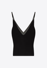 Jacquemus La Spallina Sheer Sleeveless Top Black 243KN514 2357-990