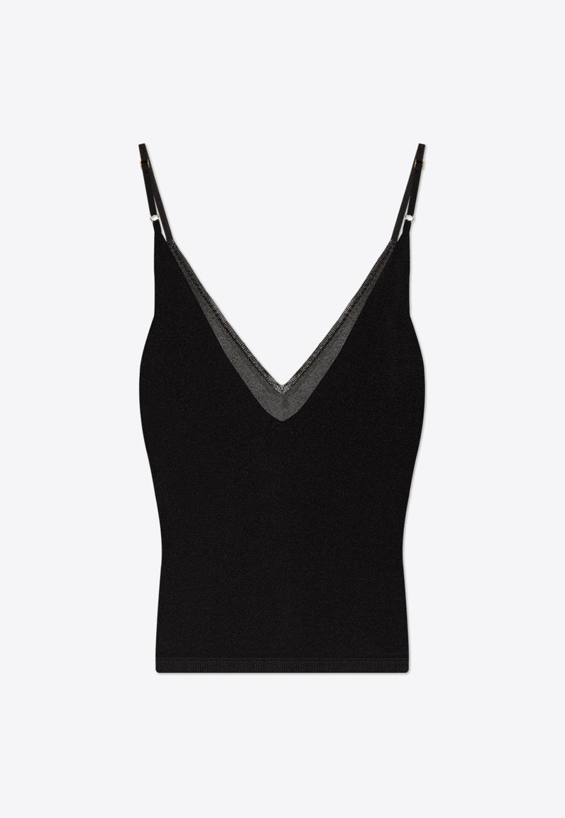 Jacquemus La Spallina Sheer Sleeveless Top Black 243KN514 2357-990