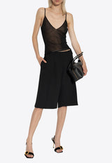 Jacquemus La Spallina Sheer Sleeveless Top Black 243KN514 2357-990