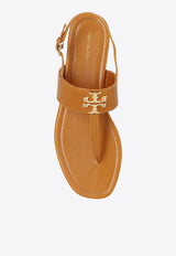 Tory Burch Eleanor T-strap Leather Flat Sandals Brown 157967 0-776