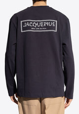 Jacquemus Le Merù Embroidered Long-Sleeved T-shirt Blue 246JS152 2125-390