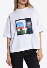 Jacquemus Le Scesa Printed Crewneck T-shirt White 246JS275 2453-3FI