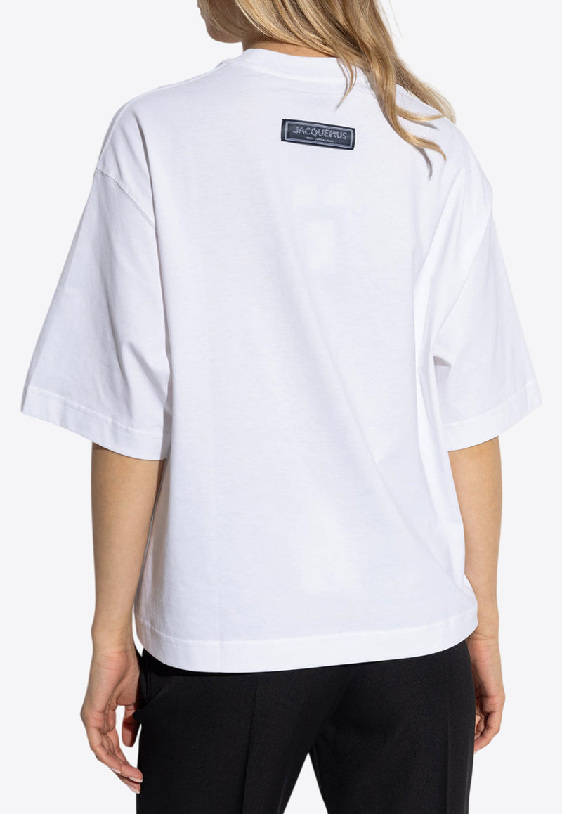 Jacquemus Le Scesa Printed Crewneck T-shirt White 246JS275 2453-3FI