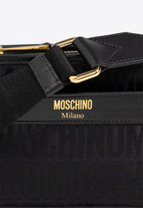 Moschino Monogram Jacquard Crossbody Bag Black 2426M A7432 8268-1555