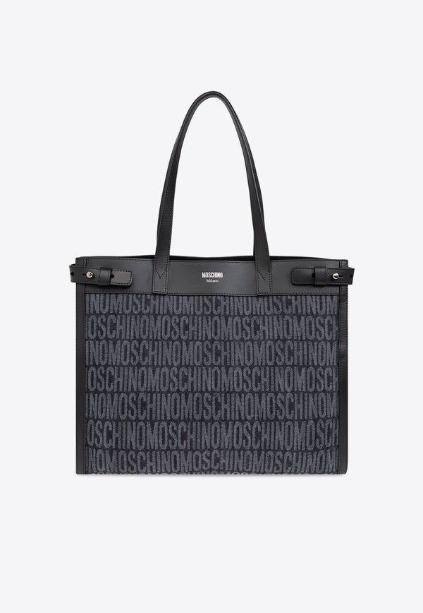 Moschino Monogram Jacquard Tote Bag Navy 2426M A7439 8274-1555