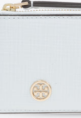 Tory Burch Robinson Crosshatched Zip Cardholder Light Blue 158691 0-400