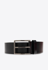 Salvatore Ferragamo Gancini Leather Buckled Belt Black 670366 SIZED 775729-NERO