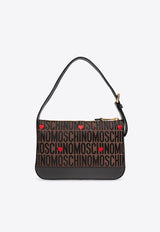 Moschino Monogram Jacquard Shoulder Bag Brown 2426M A7436 8269-3103