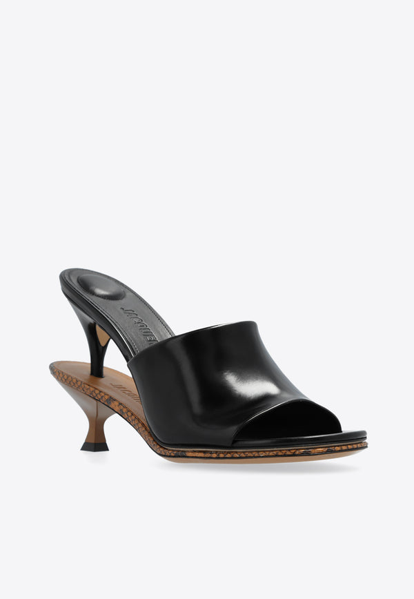 Jacquemus Les Doubles 110 Leather Mules Black 243FO160 4308-9BB