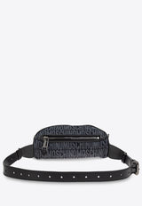 Moschino Monogram Jacquard Belt Bag Black 2426M A7705 8274-1555