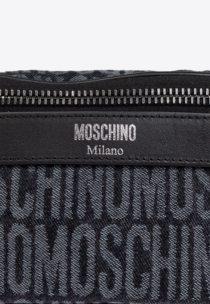 Moschino Monogram Jacquard Belt Bag Black 2426M A7705 8274-1555