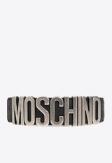 Moschino Logo Lettering Buckle Leather Belt Black 242Z2 A8069 8015-1555