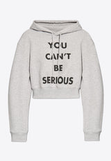 Moschino You Can't Be Serious Cropped Hoodie Gray 242E A1705 5528-1485