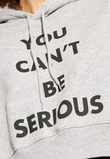 Moschino You Can't Be Serious Cropped Hoodie Gray 242E A1705 5528-1485