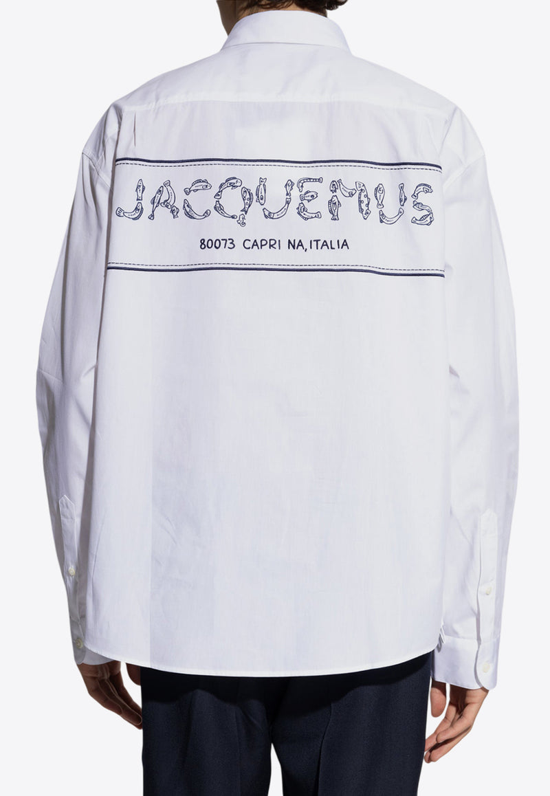 Jacquemus La Simon Embroidered Button-Up Shirt White 246SH001 1140-1HT