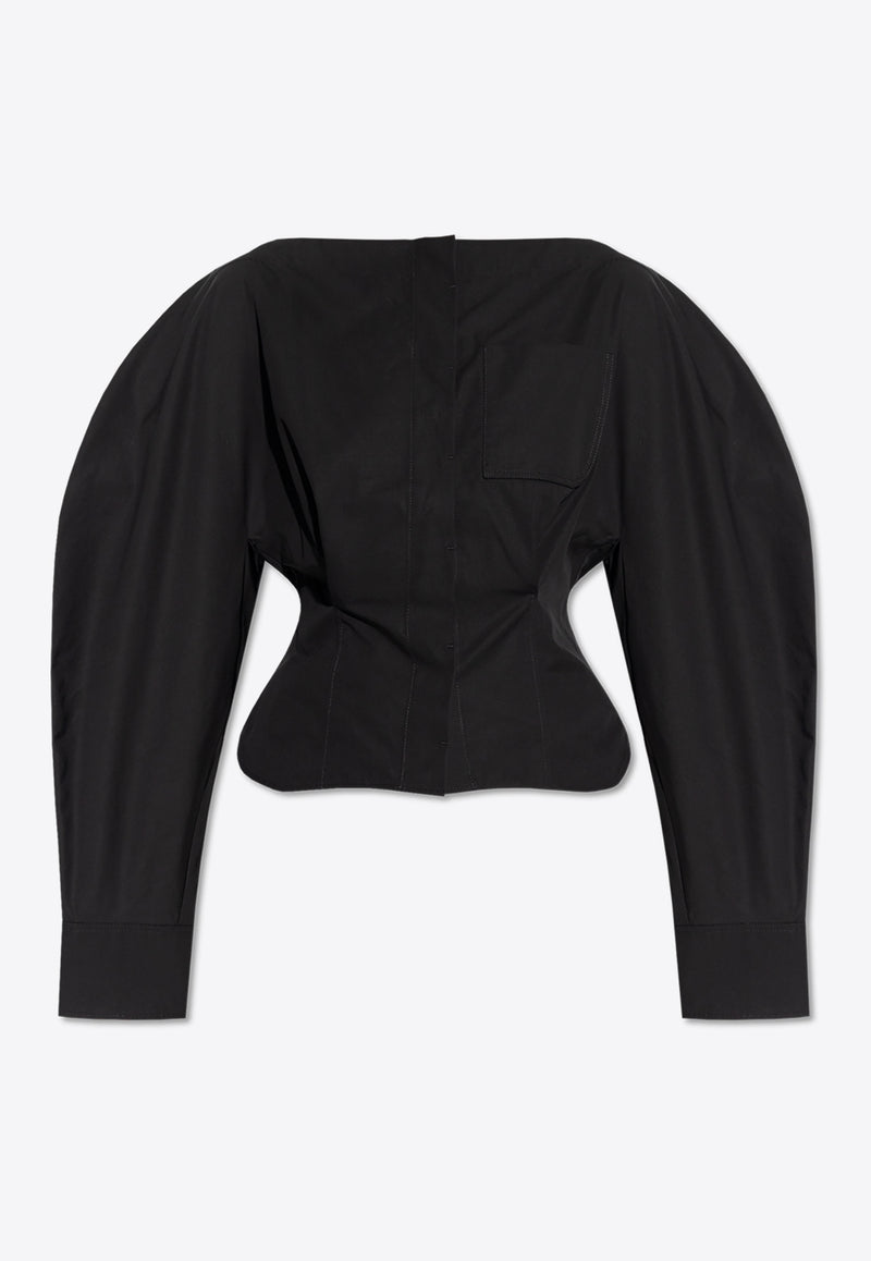 Jacquemus La Barco Cut-Out Shirt Black 243SH073 1519-990