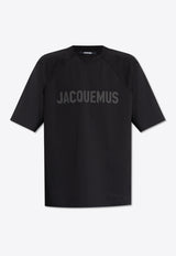 Jacquemus Le Typo Logo Print Crewneck T-shirt Black 245JS212 2011-990